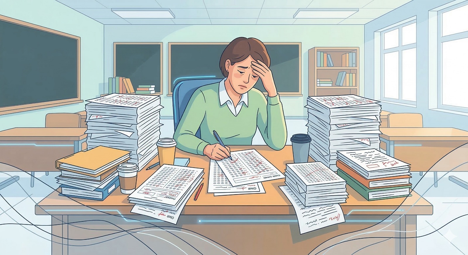 Manual OMR answer sheet evaluation process at an institution